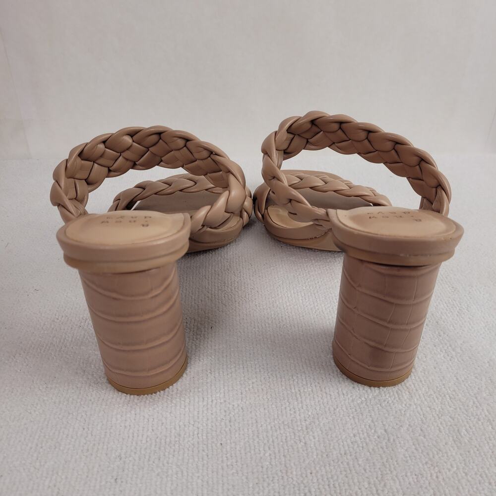 A New Day Womens Tan Vegan Leather Braided Strap Stacked Heel Sandals Size 6.5 - Picture 2 of 6